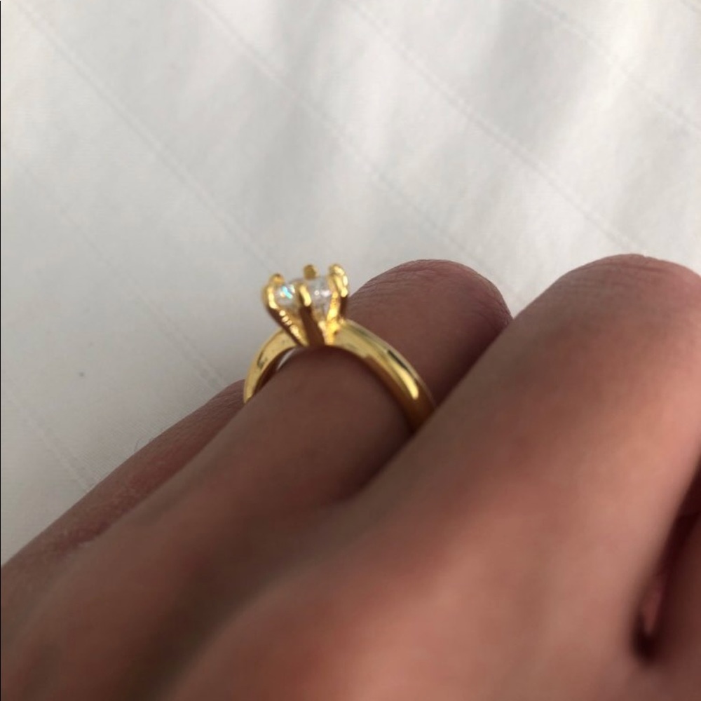 New Gold 1 Carat Classic Six Claw Engagement Ring - Picture 3 of 5